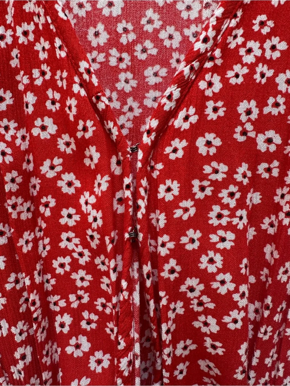 Abercrombie & Fitch Red Floral Tie-Waist Maxi Dress